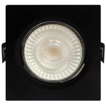 KIT 5 SPOT LED PRETO QUADRADO DIRECIONAVEL EMBUTIR 5W BRANCO NEUTRO 4000k BIV GALAXY