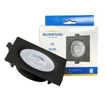 Kit 5 Spot Led Preto Quadrado Embutir 6w Branco Frio 6500K