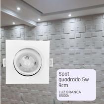 kit 5 Spot led quadrado 5w embutir sanca gesso