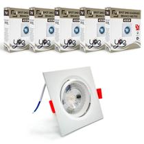 Kit 5 Spot Led Quadrado Embutir 7w Luz Branca Neutra 4000k