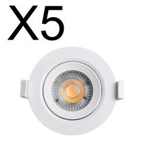 KIT 5 SPOT LED REDONDO DIRECIONAVEL EMBUTIR 3W BRANCO NEUTRO 4000k BIVOLT GALAXY