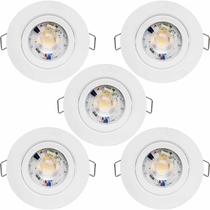 KIT 5 SPOT LED REDONDO DIRECIONAVEL EMBUTIR 5W BRANCO FRIO 6500k BIVOLT - GALAXY KIT 5 SPOT LED REDONDO DIRECIONAVEL EMBUTIR 5W BRANCO FRIO 6500k BIVOLT - GALAXY