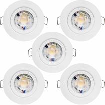 KIT 5 SPOT LED REDONDO DIRECIONAVEL EMBUTIR 5W BRANCO NEUTRO 4000k BIVOLT GALAXY KIT 5 SPOT LED REDONDO DIRECIONAVEL EMBUTIR 5W BRANCO NEUTRO 4000k BIVOLT GALAXY