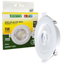 Kit 5 Spot Led Redondo Embutir 5W MR16 Quente 3000K Amarelo