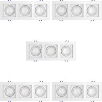 Kit 5 spot led triplo direcionavel recuado embutir branco 15w branco frio 6000k ctb