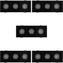 Kit 5 spot led triplo direcionavel recuado embutir preto 15w branco frio 6000k ctb Kit 5 spot led triplo direcionavel recuado embutir preto 15w branco frio 6000k ctb