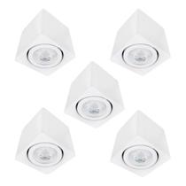 Kit 5 Spot Quadrado Box Sobrepor Direcionável Premium GU10 Dicróica 7cm Excelente Acabamento Pronta Entrega