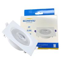 Kit 5 Spot Super Led Quadrado Embutir 6w Branco Frio 6500K