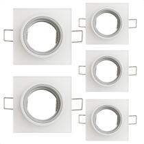 Kit 5 Spot Taschibra Quadrado Embutir Vidro Jateado Sp23