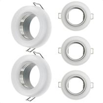 Kit 5 Spot Taschibra Redondo Embutir Vidro Jateado Sp23 Mr16 Bivolt