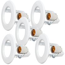 Kit 5 Spots Brancos de Embutir para 1 lâmpada Foco Fixo - Jota Iluminação Ind e Com