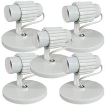 Kit 5 Spots Com Aletados Branco para 1 lâmpada Direcionavel