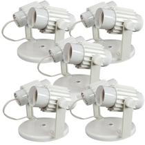 Kit 5 Spots Com Aletados Branco para 2 lâmpadas Direcionavel Kit 5 Spots Com Aletados Branco para 2 lâmpadas Direcionavel