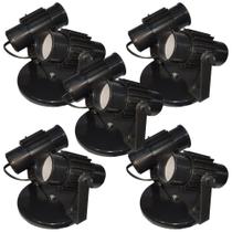 Kit 5 Spots Com Aletados Preto para 2 lâmpadas Direcionavel