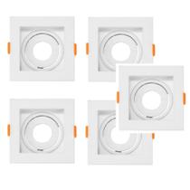 Kit 5 Spots de Embutir Quadrado Recuado 1xMR11 Branco GU10