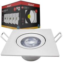 Kit 5 Spots Lâmpadas Led Quadrada 5w 3000k Branco Quente