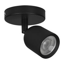 Kit 5 Spots Led Com Canopla 7W 6500K Preto Bivolt