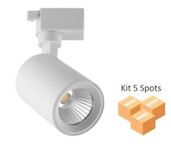 Kit 5 Spots para trilho 10W 6500K Bivolt Branco