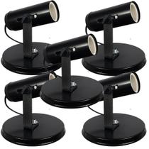 Kit 5 Spots Sem Aletados Preto para 1 lâmpada Direcionavel