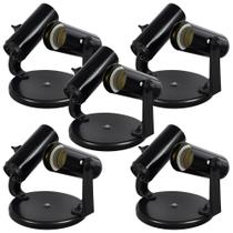 Kit 5 Spots Sem Aletados Preto para 2 lâmpadas Direcionavel