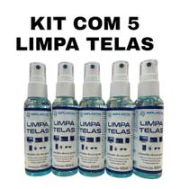 KIT 5 Sprays Limpa Telas Tira Manchas Poeira Monitor Celular Tv Note 60ml - Implastec