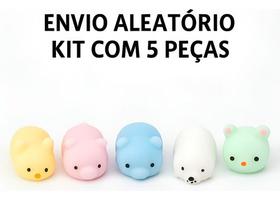 Kit 5 Squishies Squish Muji Fidget Bichinhos Mole De Apertar Sortidos