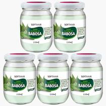 Kit 5 Sumo De Babosa Soft Hair Polpa Pura Natural Hidratação Intensa Capilar Vegano 220ml