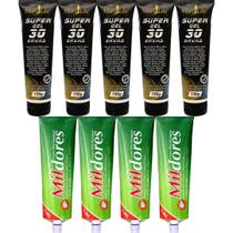 Kit 5 Super Gel 30 Ervas 150G 4 Creme Massageador Mil Dores