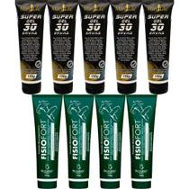Kit 5 Super Gel 30 Ervas 150G + 4 Pomada Fisiofort 150G