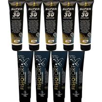 Kit 5 Super Gel 30 Ervas 150G + 4 Pomada Fisiofort Premium