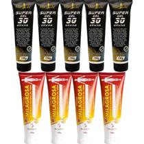 Kit 5 Super Gel 30 Ervas 150g + 4 Pomada Massageadora Milagrosa 150g