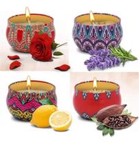 Kit 5 Super Velas Cera Natural Perfumada Lata Personalizada