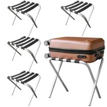 Kit 5 Suporte De Mala Alumínio Para Hotel Pousada Bagagem Maleiro Dobrável - AMZ Kit 5 Suporte De Mala Alumínio Para Hotel Pousada Bagagem Maleiro Dobrável - AMZ