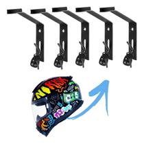 Kit 5 Suporte De Parede Capacete Resistente Com Porta Chave Kit 5 Suporte De Parede Capacete Resistente Com Porta Chave