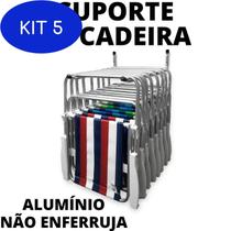 Kit 5 Suporte De Parede Pendurar Organizar Cadeira De Praia