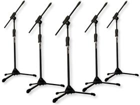 Kit 5 Suporte pedestal Microfone Estante Girafa Profissional