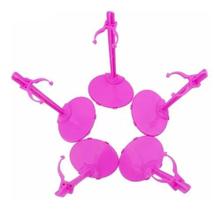 Kit 5 Suporte Pink Para Boneca- Compatível com Barbie * Pedestal