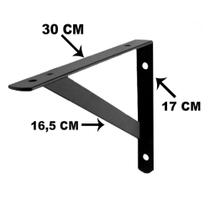 Kit 5 Suporte Prateleira Mão Francesa 30CM Em Aço Pintura Eletrostatica