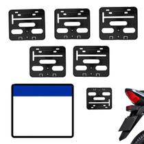 Kit 5 Suporte Protetor Moldura Para Placa Moto Modelo Padrão Mercosul Universal