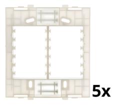 Kit 5 Suportes 4x4 P/ Placas Margirius Linha Sleek Clean Branco