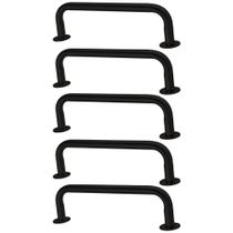 Kit 5 Suportes Cabides Closet Cabideiros 73cm de Teto Tubos Araras Masutti Organizadores Curvados Pretos