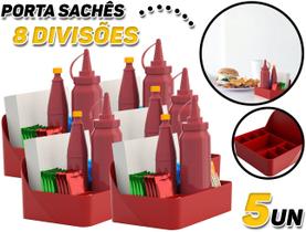 Kit 5 Suportes Café Porta Sachês De Chás Açúcares Unitermi