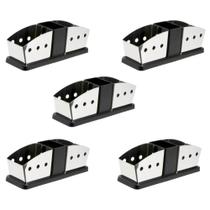 Kit 5 Suportes Inox Porta Sachês Açúcar Adoçante Porta Colherinha Cozinha Restaurante Food Truck