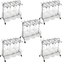 Kit 5 Suportes Pendurar Taças Utimil Preto Aramado Bancada 16x27cm Organizador