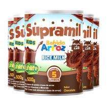 Kit 5 Supramil Bebida de Arroz Kids Chocolate Unilife 500g Kit 5 Supramil Bebida de Arroz Kids Chocolate Unilife 500g