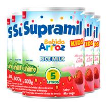 Kit 5 Supramil Bebida de Arroz Kids Morango Unilife 500g Kit 5 Supramil Bebida de Arroz Kids Morango Unilife 500g
