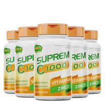 Kit 5 Suprem C 1000 Vitamina C 1000 mg + Zinco 7 mg Unilife 30 cápsulas
