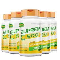 Kit 5 Suprem C 500 Vitamina C 500mg + Zinco 7mg Unilife 60 cápsulas Kit 5 Suprem C 500 Vitamina C 500mg + Zinco 7mg Unilife 60 cápsulas