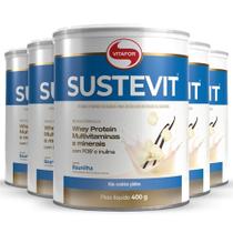 Kit 5 Sustevit Whey Protein Vitafor Sabor Baunilha 400G