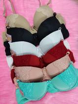 Kit 5 sutiã sutian de bojo básico com detalhe de renda (dulce)